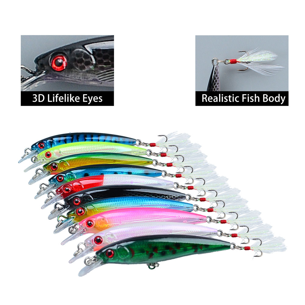 10pcs Bionic Minnow Fishing Lu - đánh giá và giá Fishing Hook Treble