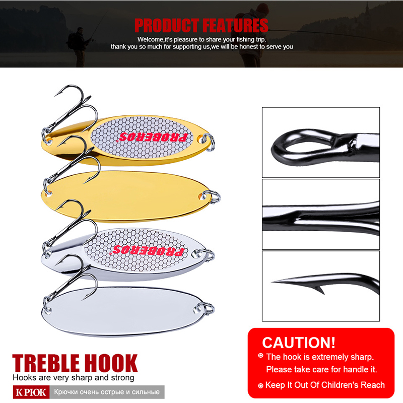 Metal Fishing Spoon Lure 3g-60 - đánh giá và giá Fishing Hook Treble