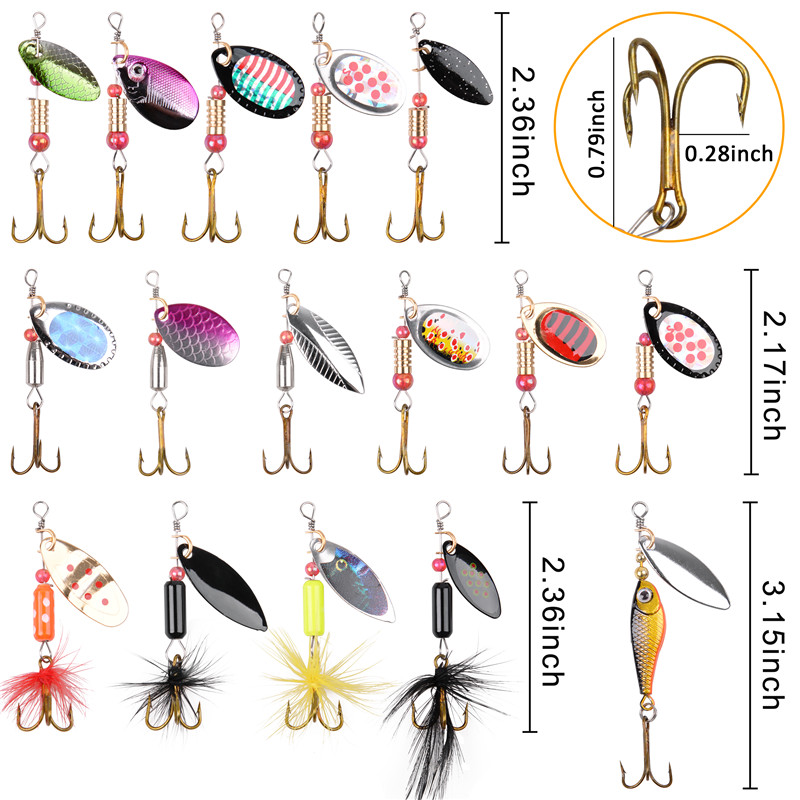 5/10/16Pcs Spinner Fishing Lur - đánh giá và giá Fishing Hook Treble
