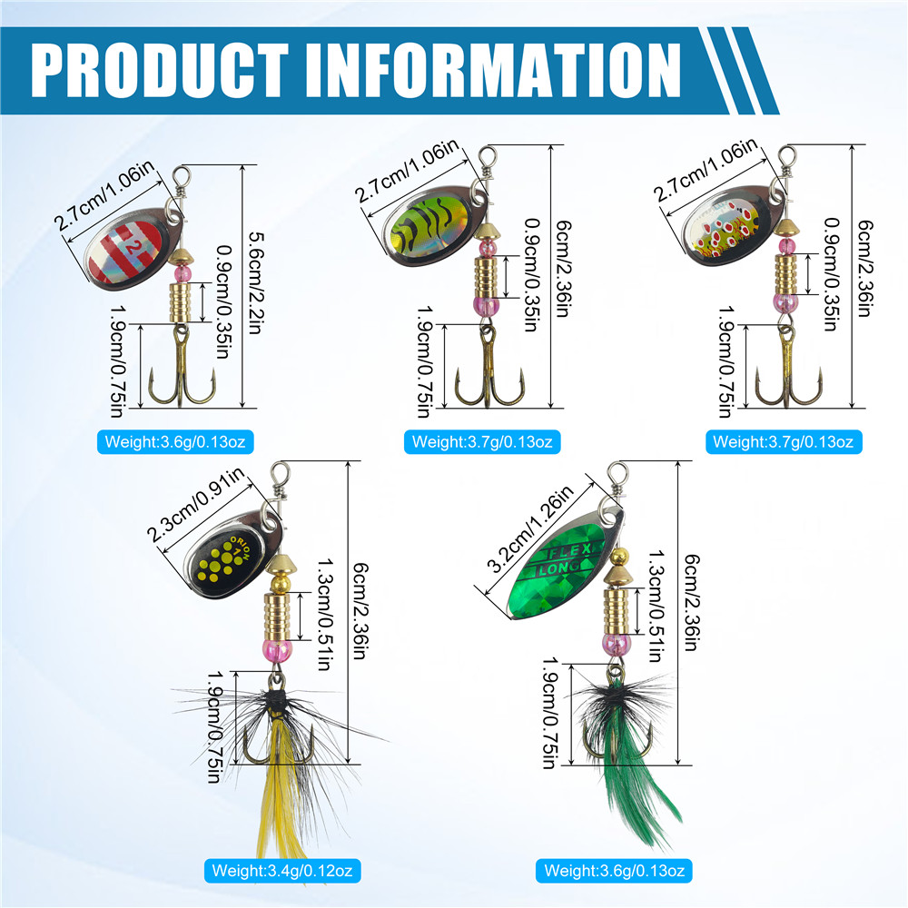 5/10/16Pcs Spinner Fishing Lur - đánh giá và giá Fishing Hook Treble