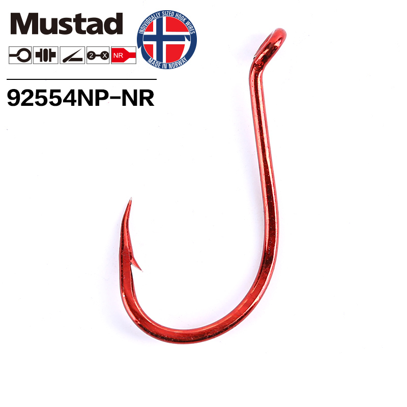 Mustad Đỏ Lớn 2X Tự Sát Thép C - đánh giá và giá Fishing Hook Barbless